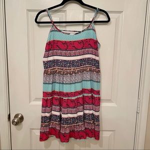 Moa Moa Backless Floral Stripe Paisley Dress